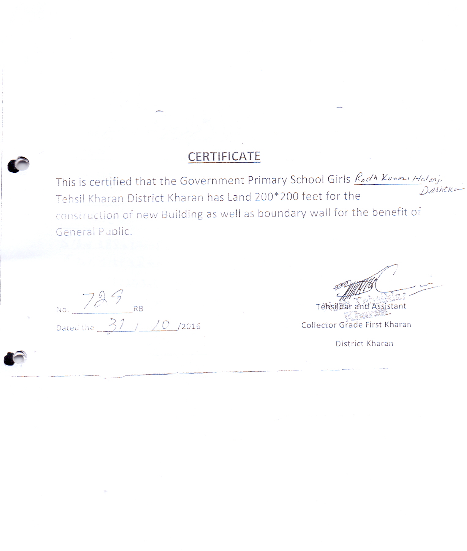 Land Mutation Notification