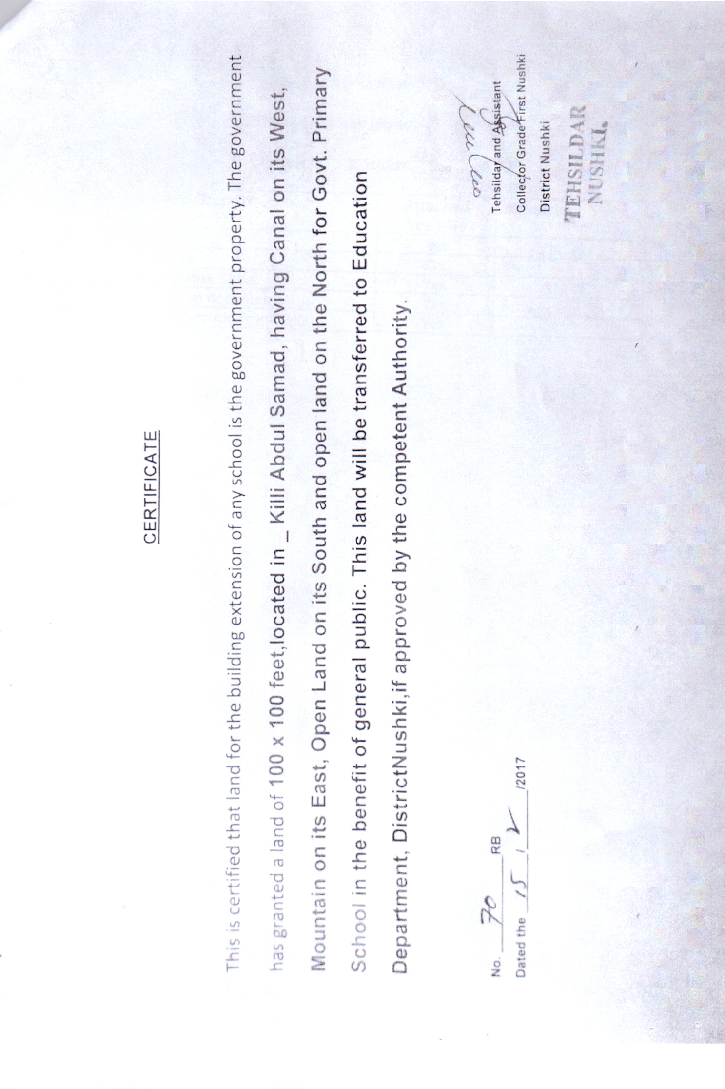 Land Mutation Notification