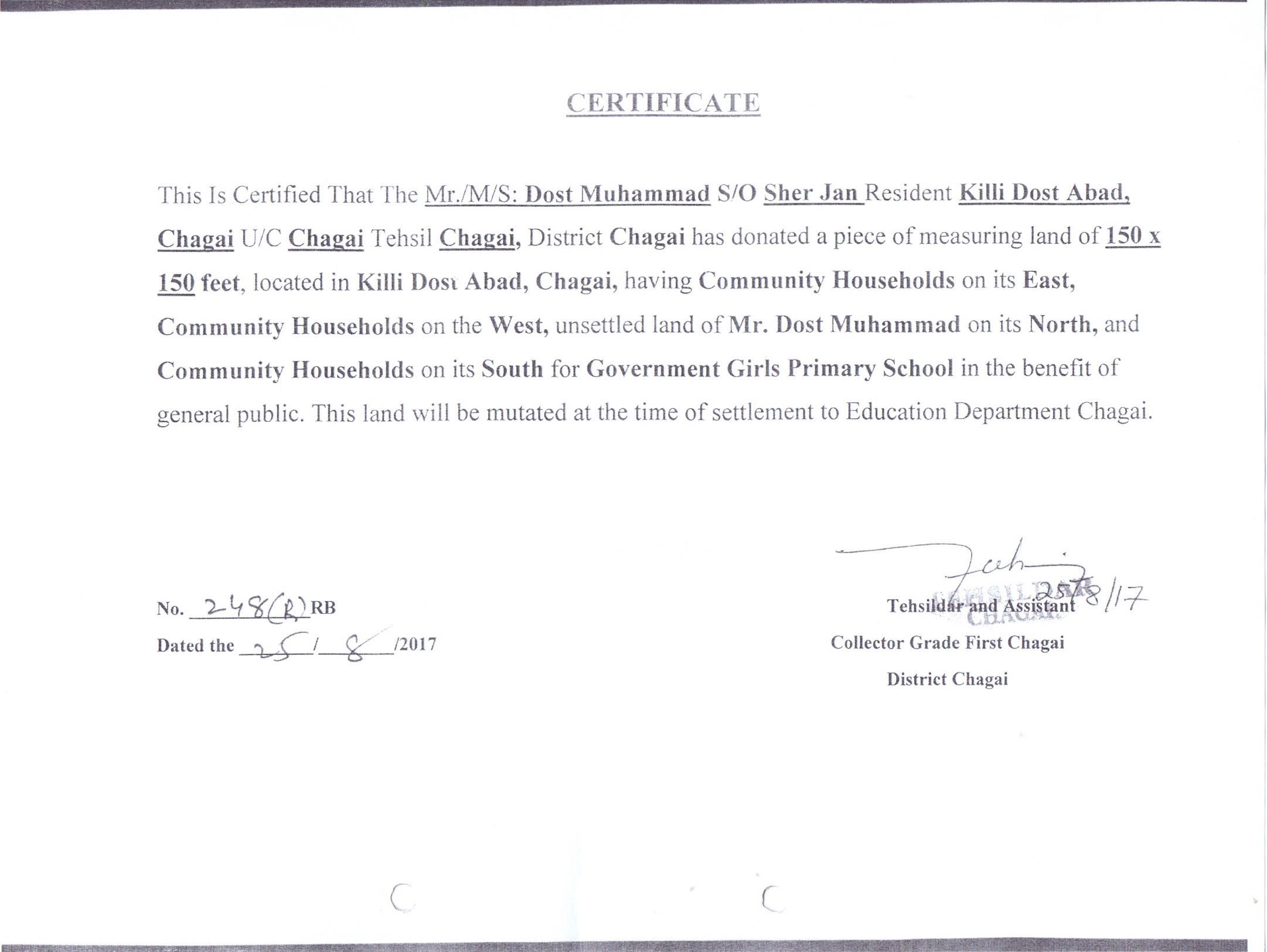 Land Mutation Notification