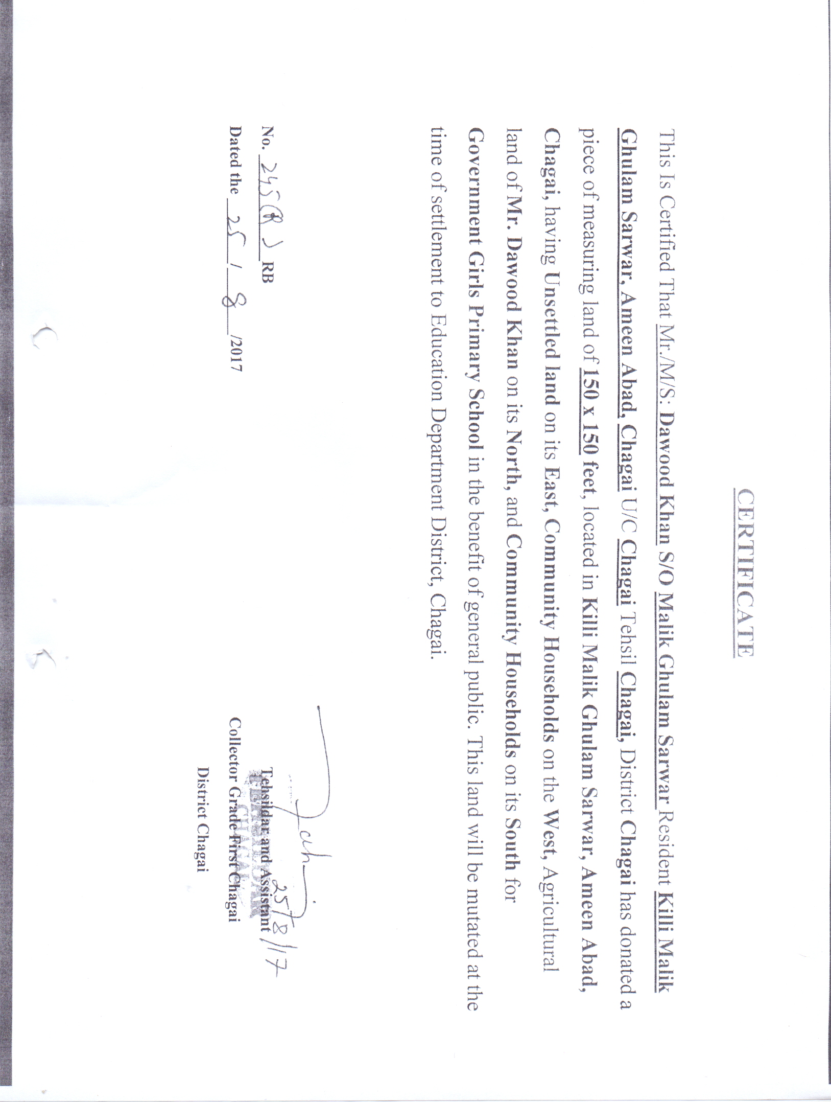 Land Mutation Notification