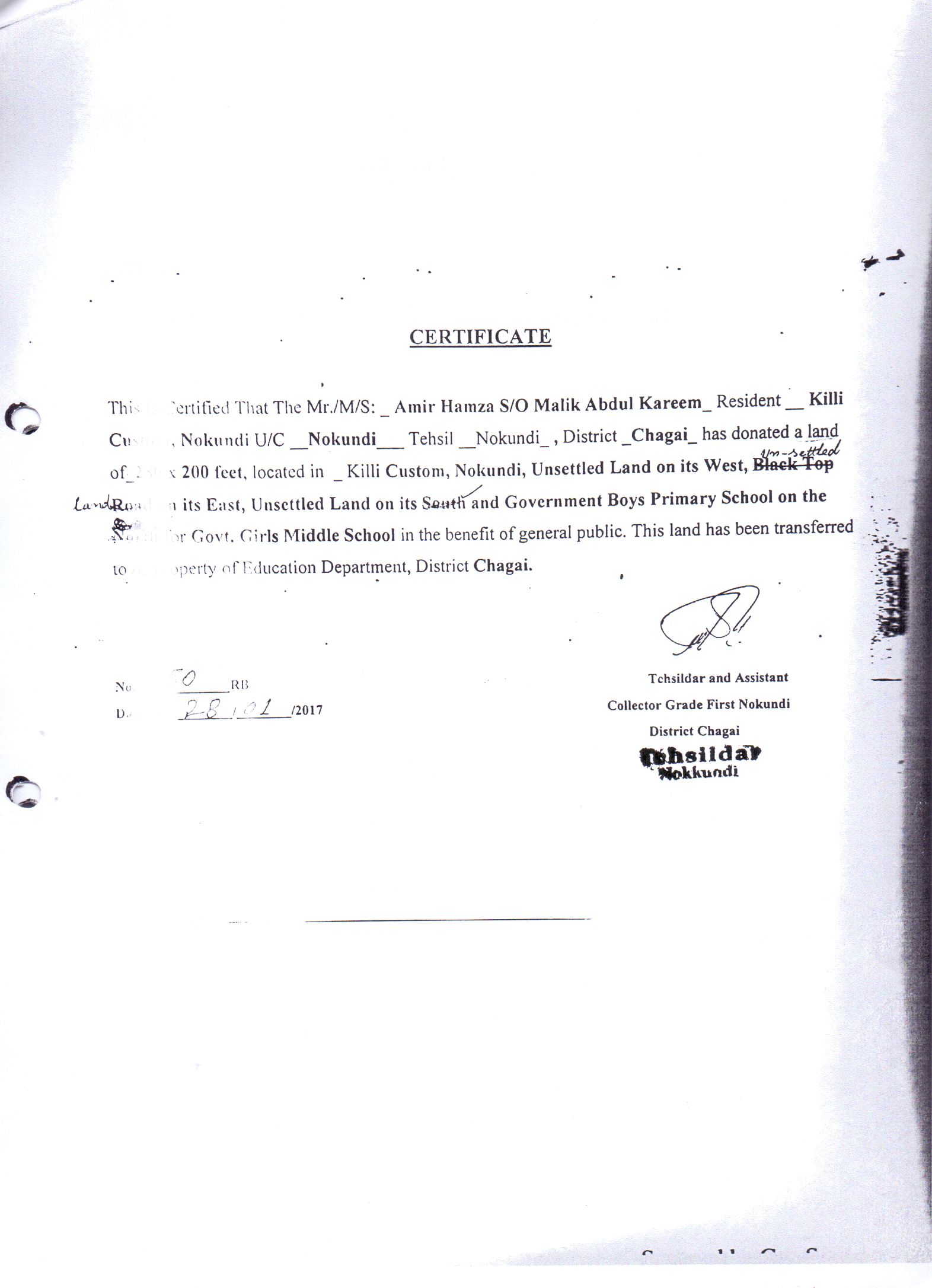 Land Mutation Notification