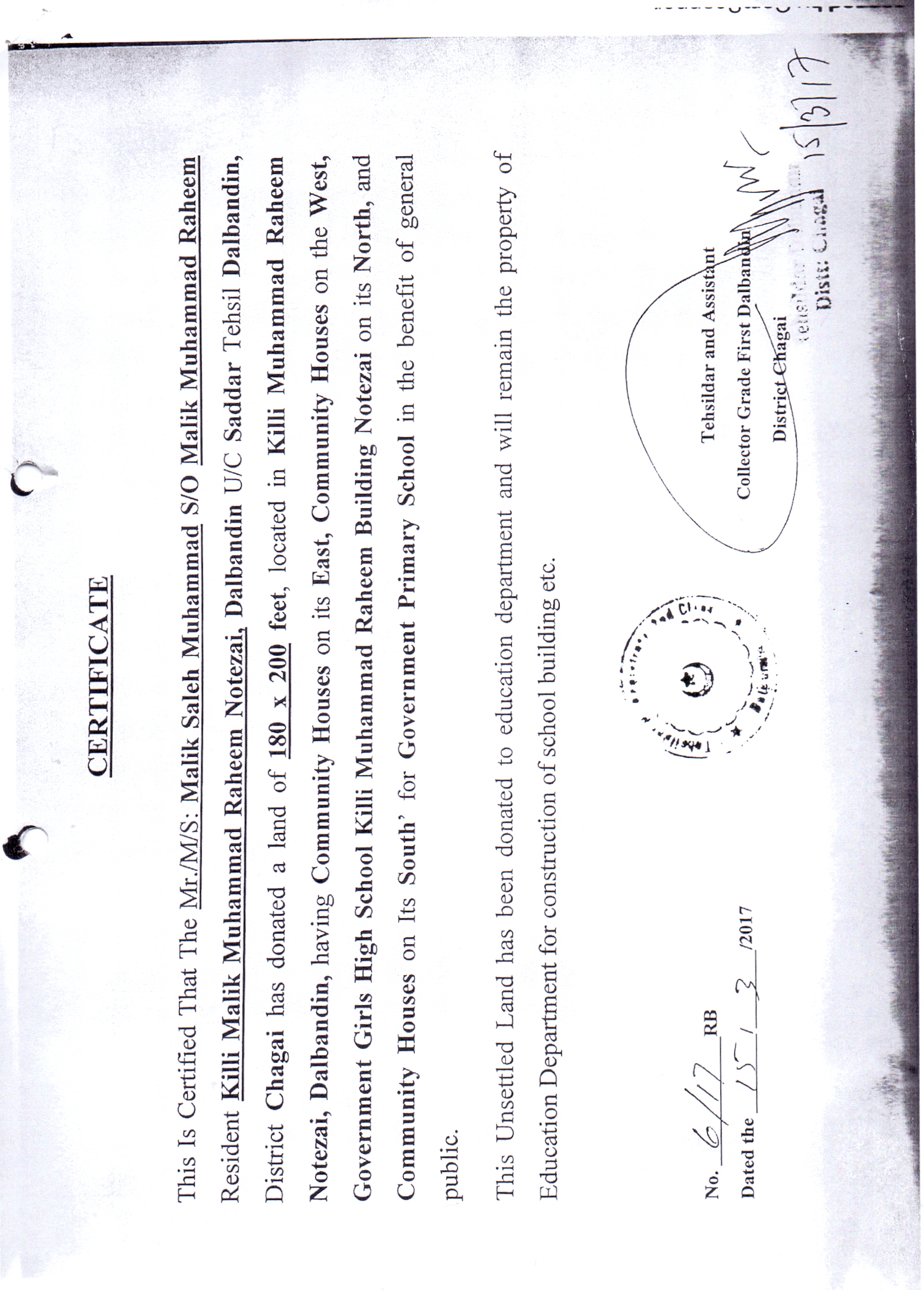 Land Mutation Notification