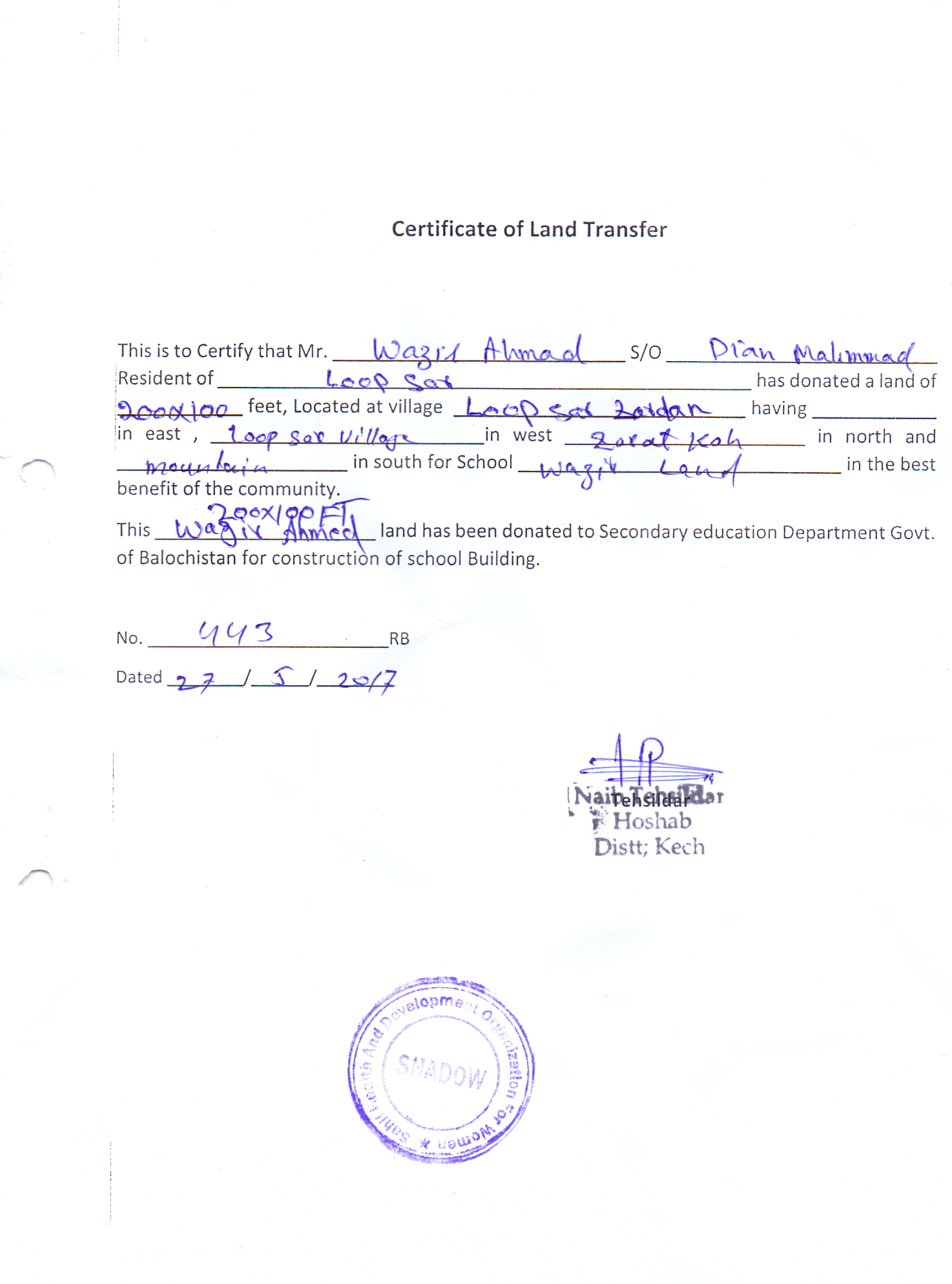 Land Mutation Notification