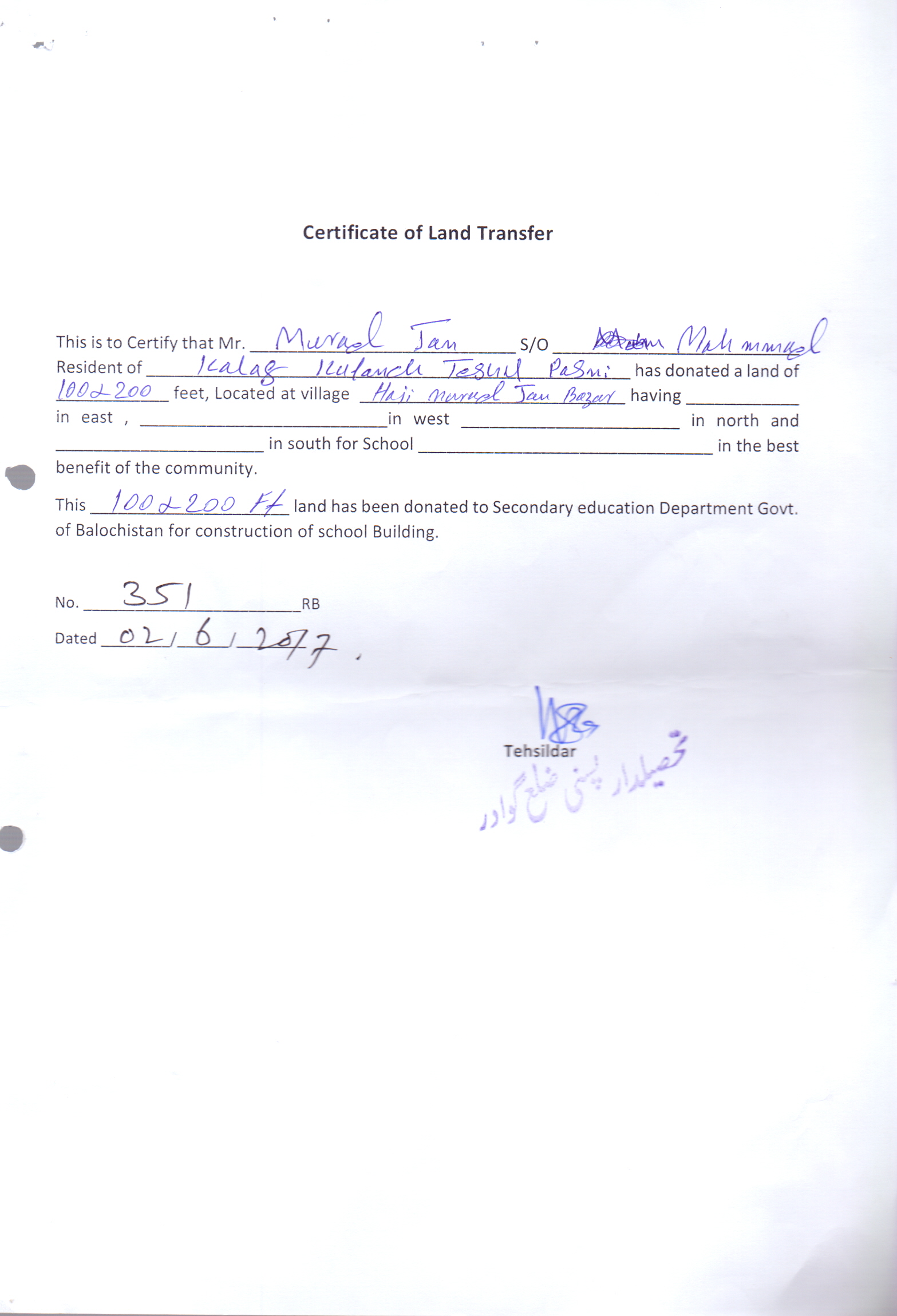 Land Mutation Notification