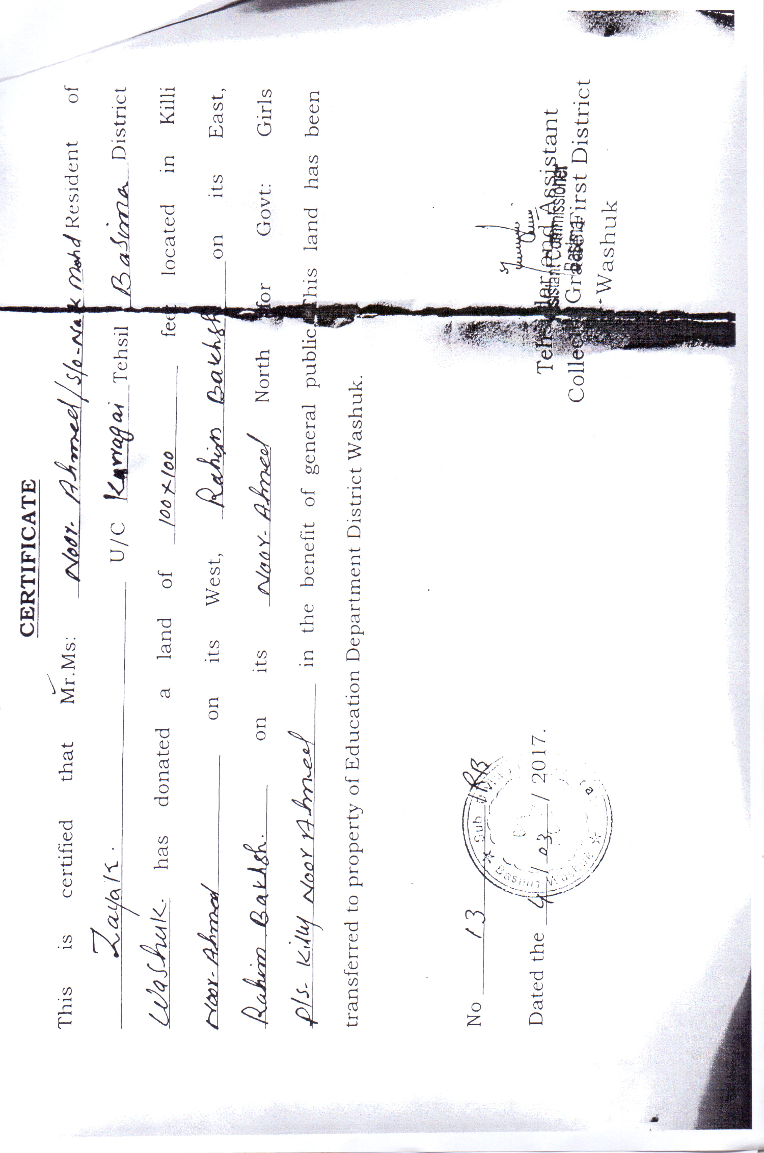 Land Mutation Notification