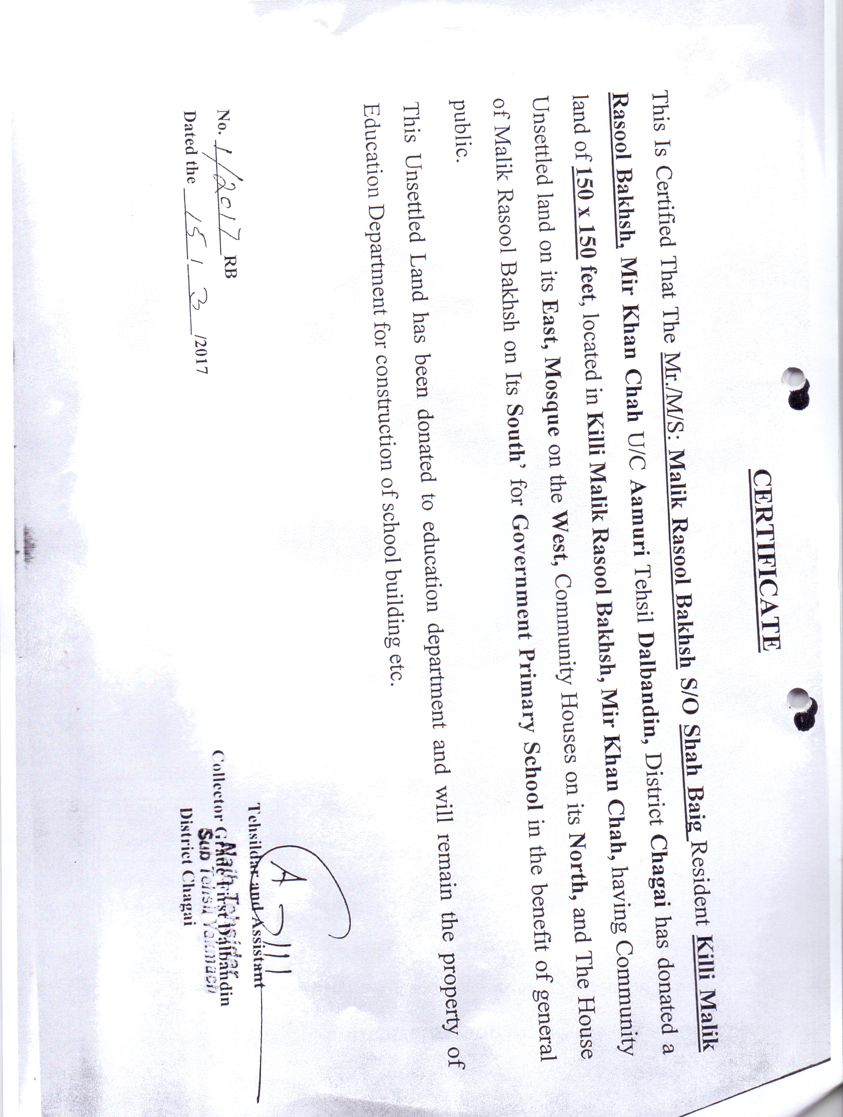 Land Mutation Notification